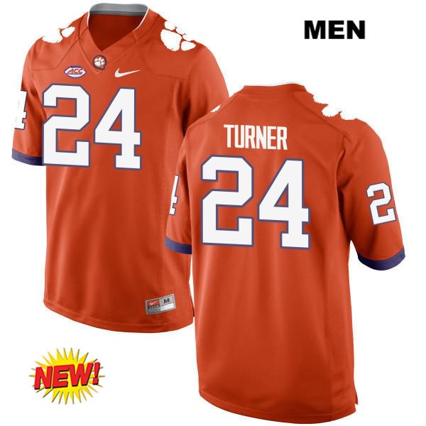 Men's Clemson Tigers #24 Nolan Turner Stitched Orange New Style Authentic Nike NCAA College Football Jersey JQO5846EU